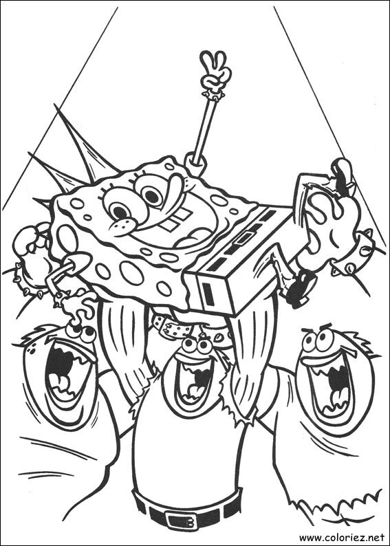 Coloriage de Bob l'éponge à imprimer !