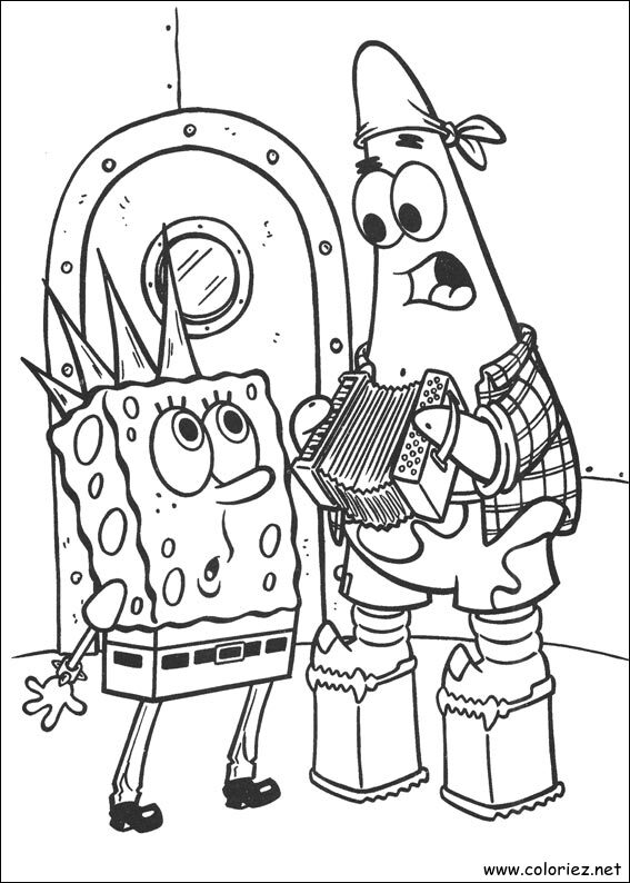 Coloriage de Bob l'éponge à imprimer !