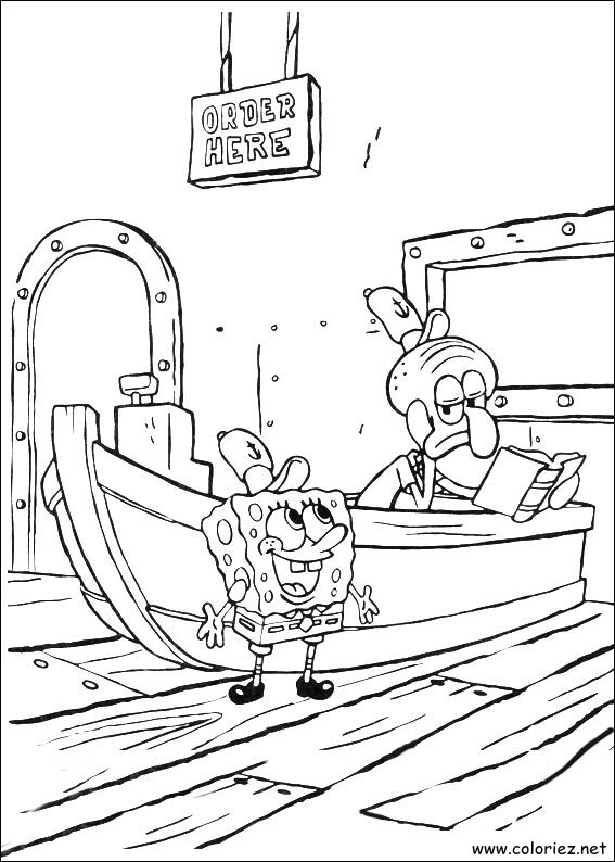 Coloriage de Bob l'éponge à imprimer !