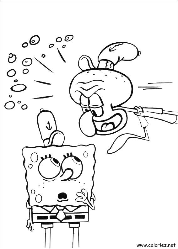 Coloriage de Bob l'éponge à imprimer !