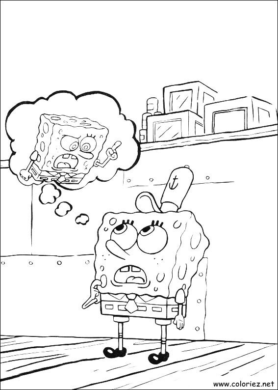 Coloriage de Bob l'éponge à imprimer !