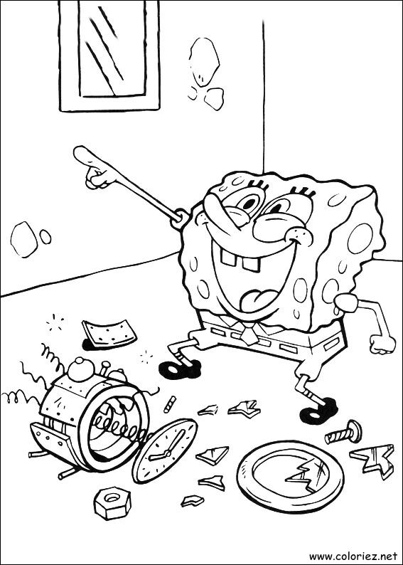 Coloriage de Bob l'éponge à imprimer !