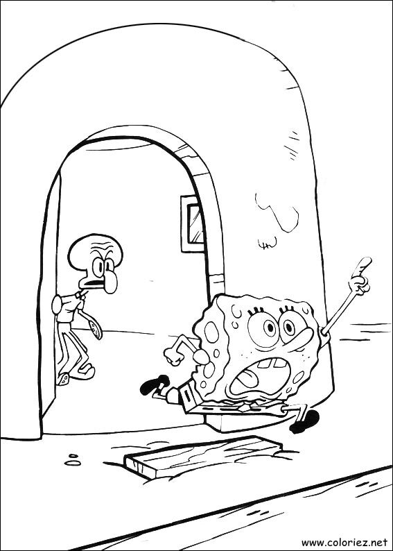 Coloriage de Bob l'éponge à imprimer !