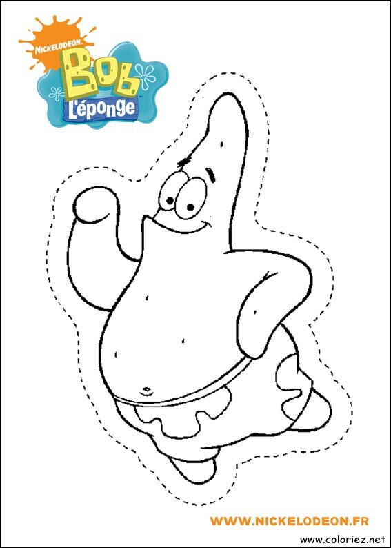 Coloriage de Bob l'éponge à imprimer !