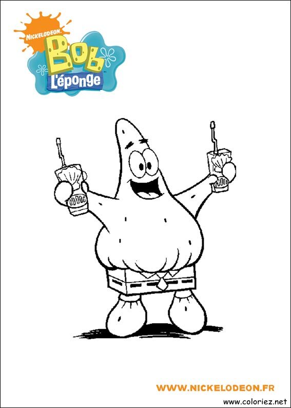 Coloriage de Bob l'éponge à imprimer !