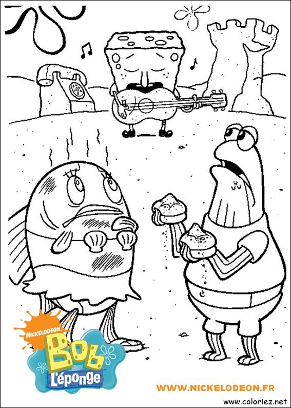 Coloriage de Bob l'éponge à imprimer !