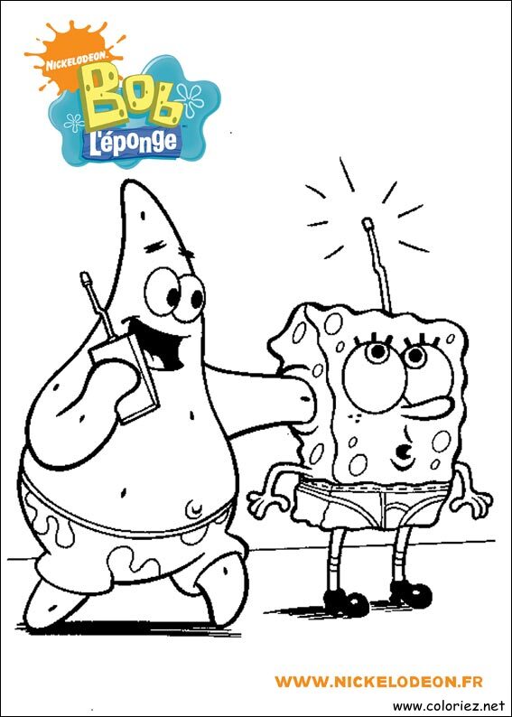 Coloriage de Bob l'éponge à imprimer !