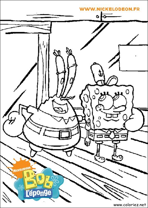 Coloriage de Bob l'éponge à imprimer !