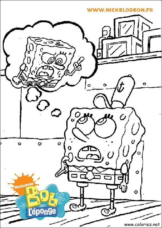 Coloriage de Bob l'éponge à imprimer !