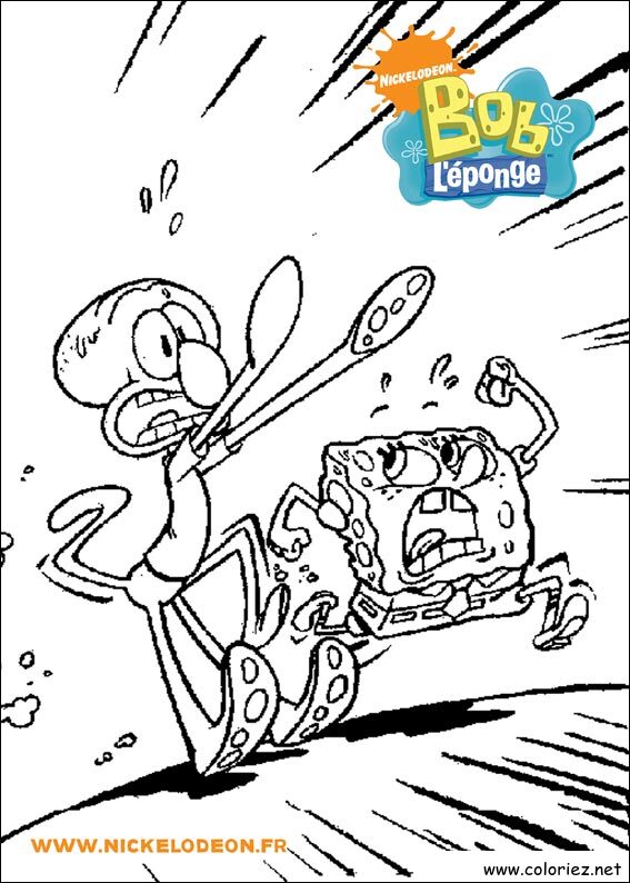 Coloriage de Bob l'éponge à imprimer !
