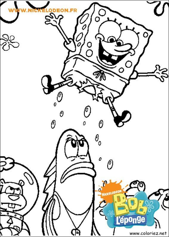 Coloriage de Bob l'éponge à imprimer !