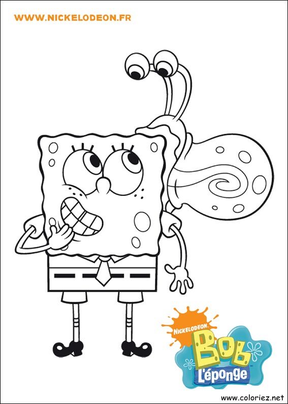 Coloriage de Bob l'éponge à imprimer !