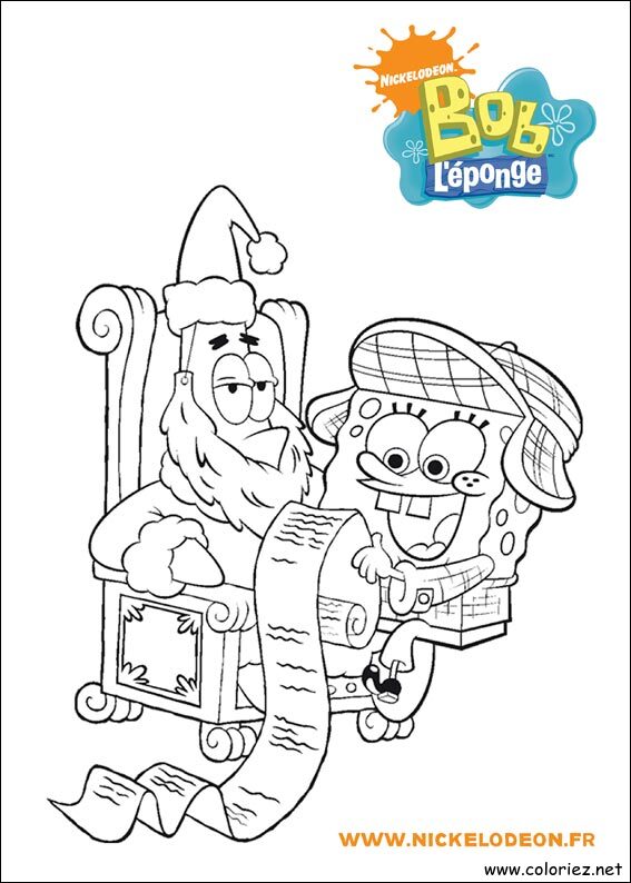 Coloriage de Bob l'éponge à imprimer !