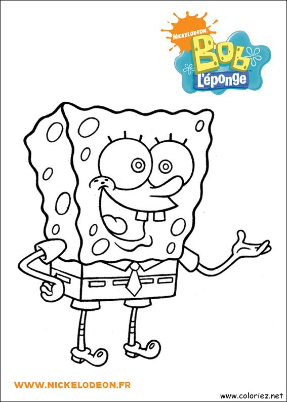 Coloriage de Bob l'éponge à imprimer !