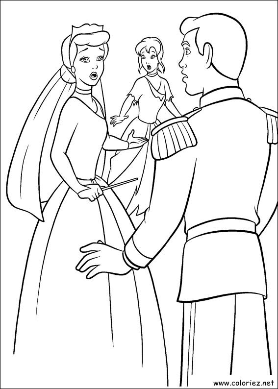 Coloriage de Cendrillon à imprimer