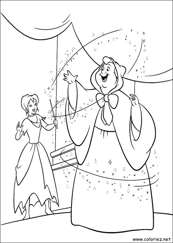 Coloriage de Cendrillon à imprimer