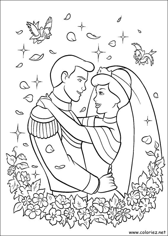 Coloriage de Cendrillon à imprimer