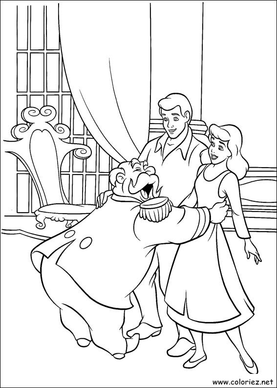 Coloriage de Cendrillon à imprimer