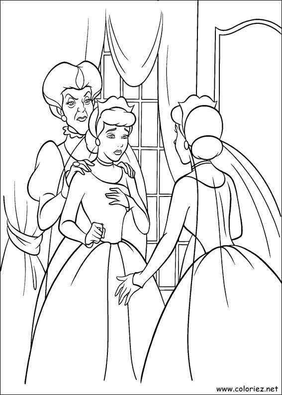 Coloriage de Cendrillon à imprimer