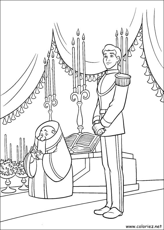 Coloriage de Cendrillon à imprimer