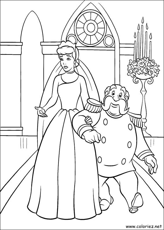 Coloriage de Cendrillon à imprimer