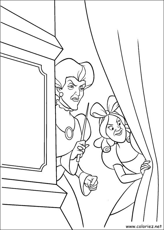 Coloriage de Cendrillon à imprimer