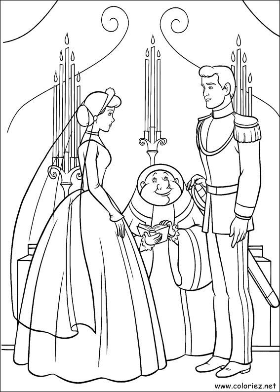 Coloriage de Cendrillon à imprimer
