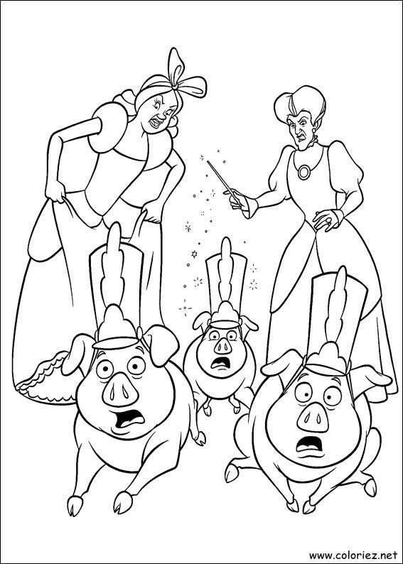Coloriage de Cendrillon à imprimer