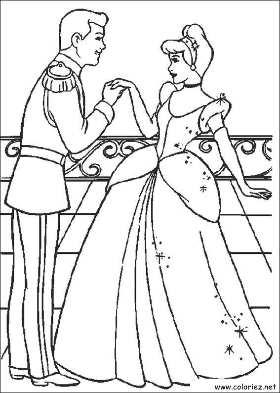 Coloriage de Cendrillon à imprimer