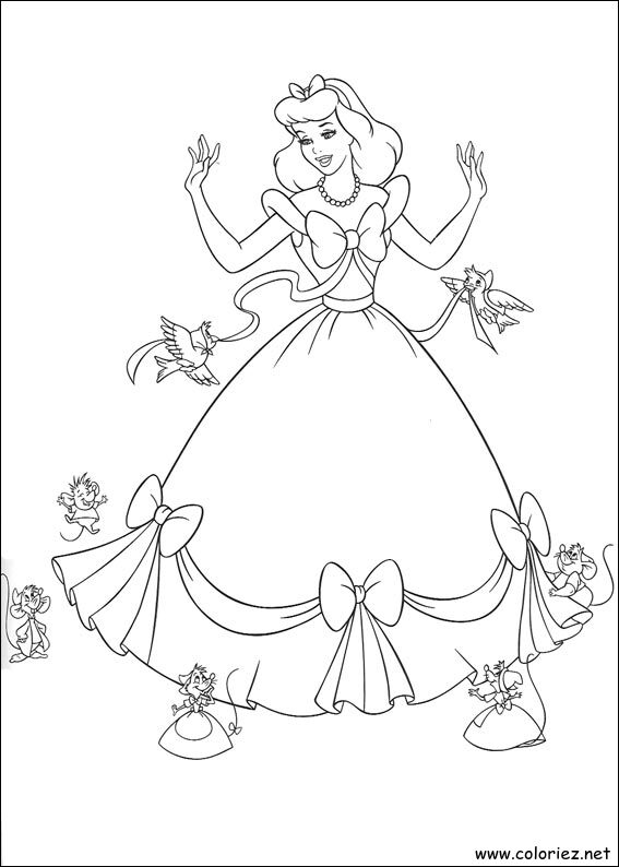 Coloriage de Cendrillon à imprimer