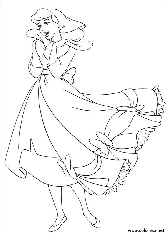 Coloriage de Cendrillon à imprimer