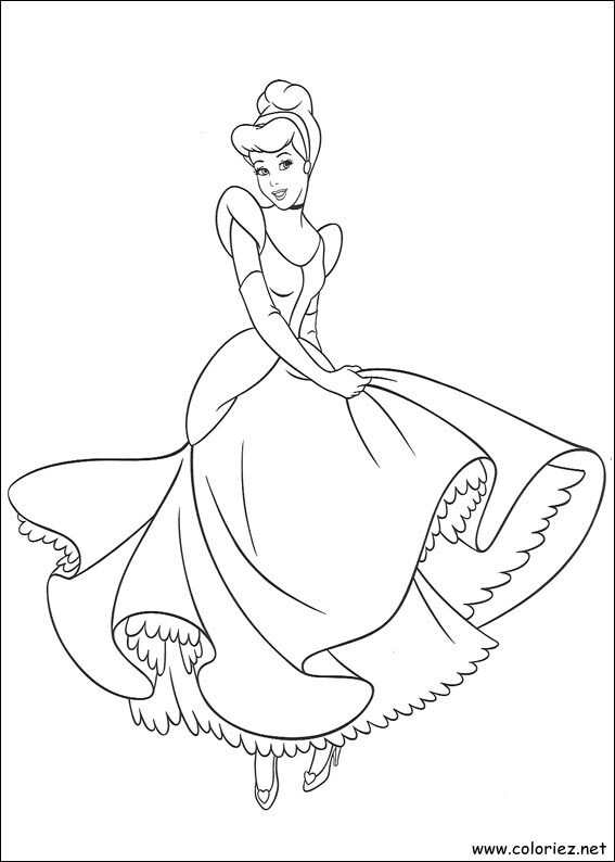 Coloriage de Cendrillon à imprimer