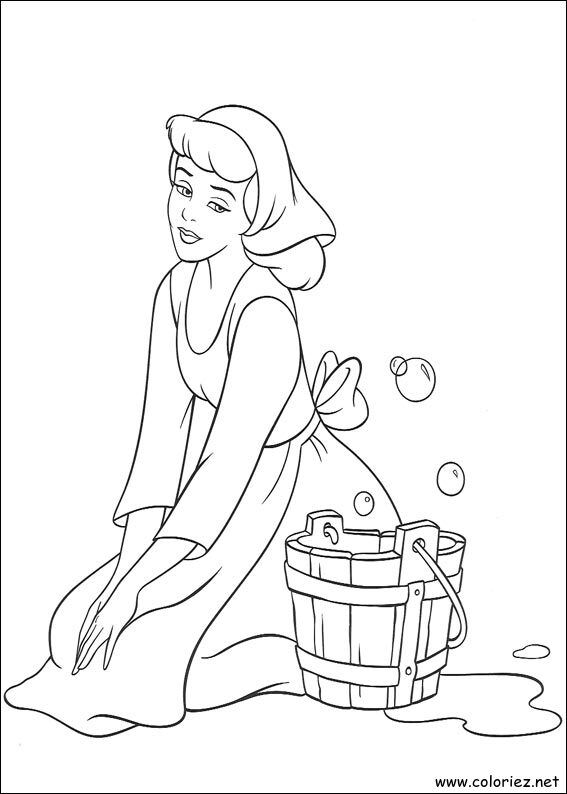 Coloriage de Cendrillon à imprimer