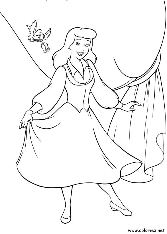Coloriage de Cendrillon à imprimer