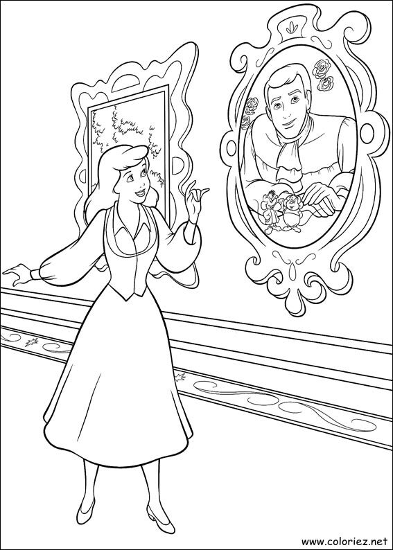 Coloriage de Cendrillon à imprimer