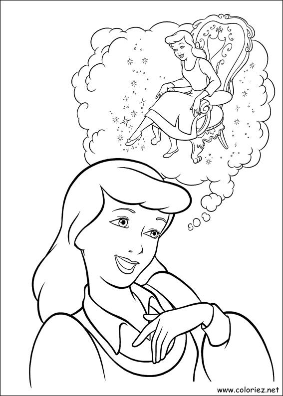 Coloriage de Cendrillon à imprimer