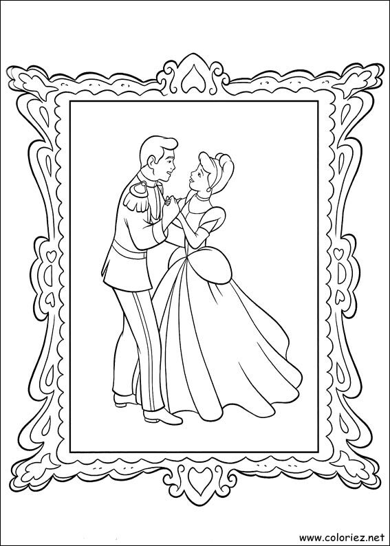 Coloriage de Cendrillon à imprimer