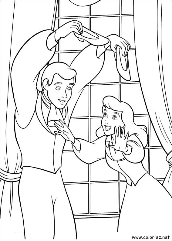 Coloriage de Cendrillon à imprimer