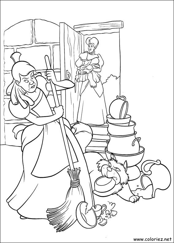 Coloriage de Cendrillon à imprimer