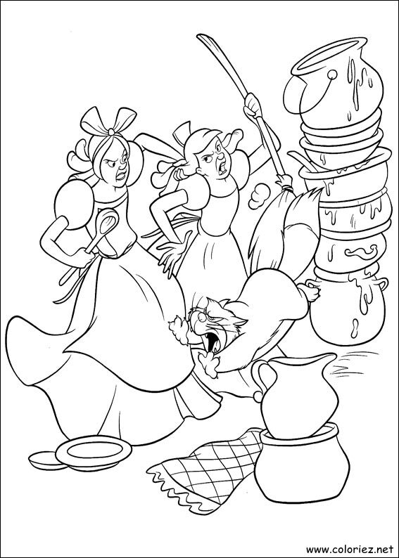 Coloriage de Cendrillon à imprimer