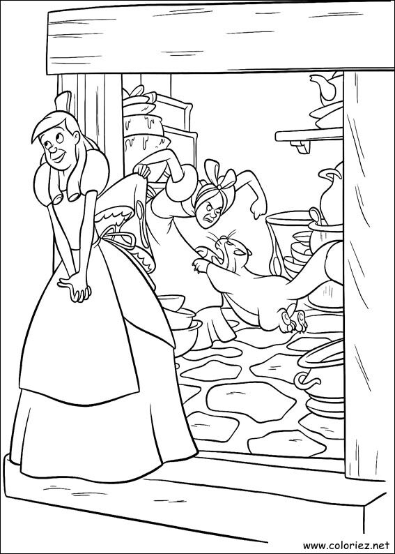 Coloriage de Cendrillon à imprimer