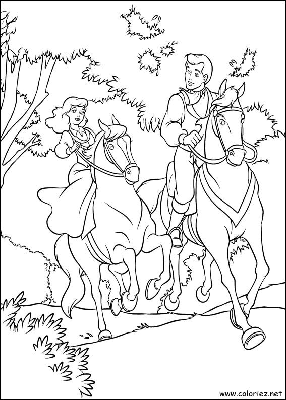 Coloriage de Cendrillon à imprimer