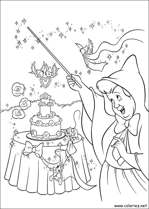 Coloriage de Cendrillon à imprimer