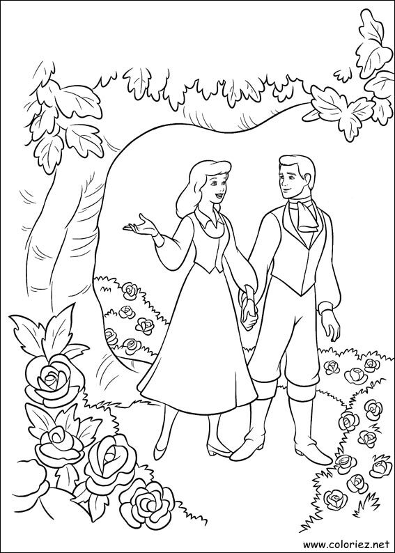 Coloriage de Cendrillon à imprimer