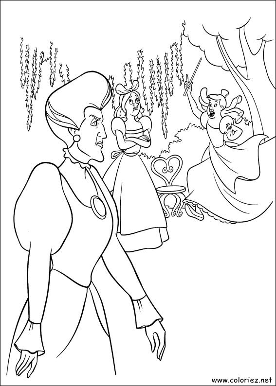Coloriage de Cendrillon à imprimer