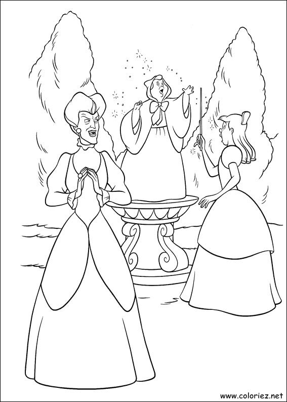 Coloriage de Cendrillon à imprimer