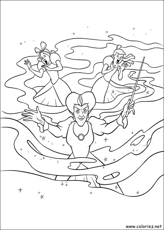 Coloriage de Cendrillon à imprimer