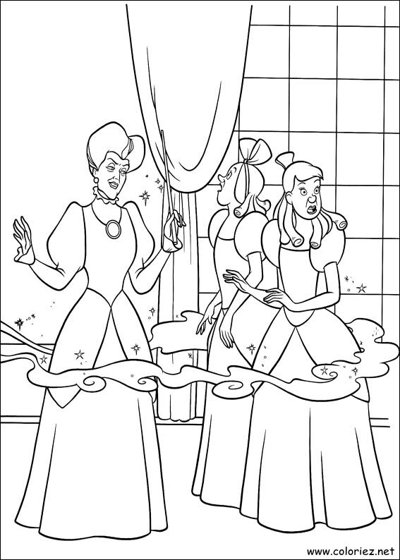 Coloriage de Cendrillon à imprimer