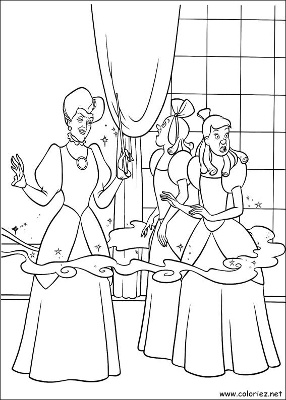 Coloriage de Cendrillon à imprimer