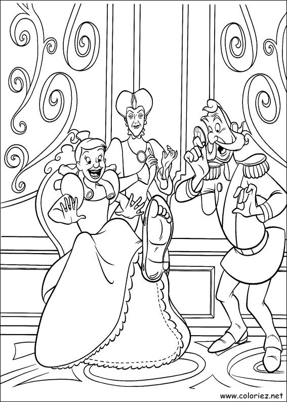 Coloriage de Cendrillon à imprimer